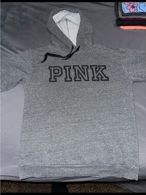 Victoria’s Secret PINK Gray and Black Pullover Hoodie Size XS
